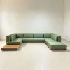 Outdoor Leisure Teak Sofa Set Scandinavian Design Waterproof Sun Protection Villa Terrace Solid Wood Furniture