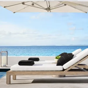 Outdoor Lounge Chair Teak Hotel Villa Pool Courtyard Balcony Bed Outdoor Open-air Beach Leisure Solid Wood Deck Chair