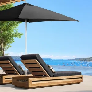 Outdoor Park Leisure Teak Moon Lounge Chair Contemporary Design Solid Wood Beach Chair for Villa Hotel Swimming Pool