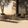 Outdoor Rattan Sofa Outdoor Courtyard Villa Balcony Rope Coffee Table Garden Leisure Solid Wood Hotel Rattan Chair Furniture