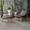 Outdoor Scandinavian Design Solid Teak Furniture High-end Waterproof Cushions Eco-Friendly Hotel Villa Use