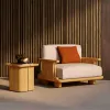 Outdoor Set Rain-proof Anti-corrosion Teak Villa Courtyard Open-air Chinese-style Eco-Friendly Solid Wood Furniture Combination