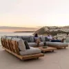 Outdoor Sofa Set Teak Scandinavian Design Hotel Villa Swimming Pool Solid Wood Garden Furniture