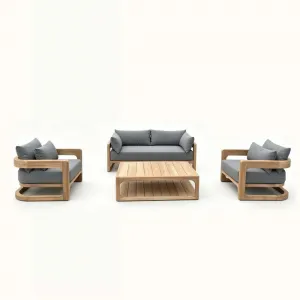 Outdoor Sofa Teak Courtyard Garden BB Simple Furniture Balcony Outdoor Rainproof and Sunproof Leisure Villa Combination