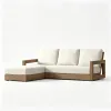 Outdoor Sofa Teak Villa Designer Swimming Pool Solid Wood Bed Outdoor Courtyard Garden Model Room Terrace Furniture