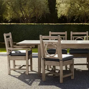 Outdoor Table and Chairs Courtyard Modern Garden Simple Chinese Oriental Teak Terrace Large Dining Table Outdoor Combination