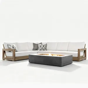 Outdoor Teak Sofa Combination Designer Villa Open-air Balcony Deck Chair Courtyard Garden Outdoor Anti-corrosion Wood Furniture