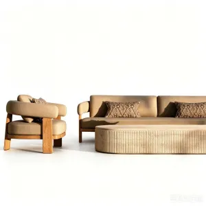 Outdoor Teak Sofa Courtyard Garden BB Leisure Sales Department Outdoor Coffee Table Combination Open-air Balcony Furniture