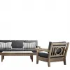 Outdoor Teak Sofa Distressed Courtyard BB Hotel Terrace Waterproof and Anti-corrosion Retro Solid Wood Furniture