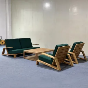 Outdoor Teak Sofa Model Room Outdoor Courtyard Garden Solid Wood Furniture Designer Open-air Balcony Single Lounge Chair