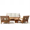 Outdoor Teak Sofa Set Distressed Retro Eco-Friendly Durable Waterproof Anti-corrosion Solid Wood Furniture