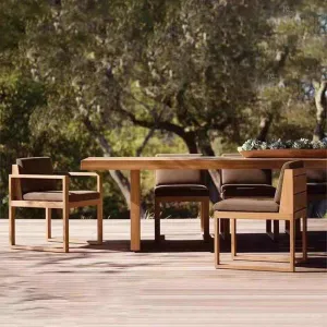 Outdoor Teak Tables and Chairs Courtyard Villa Terrace Outdoor Waterproof Sun protection Designer Leisure Solid Wood Furniture