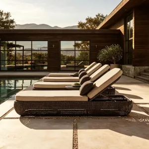 Outdoor Villa Rattan UV-Resistant Waterproof Sun Protection Garden Sofa Patio Hotel Designer Sofa and Coffee Table Set