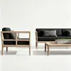 Outdoor Villa Terrace Leisure Teak Sofa Hotel Courtyard Waterproof Sun protection Open-air Solid Wood Sofa Furniture