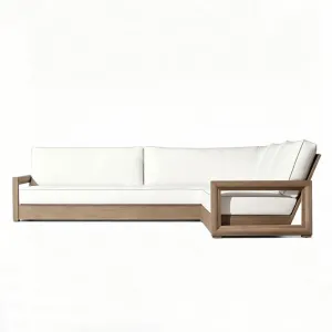 Outdoor teak sofa villa hotel garden balcony sun protection outdoor open-air bed and breakfast leisure solid wood furniture