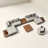 Soft Furnishing Villa Rattan Chair Outdoor Garden Courtyard Rattan Coffee Table Outdoor Rope Sofa Combination Teak Rattan Sofa