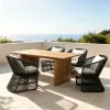 Teak Durable Modern Solid Wood Outdoor Table and Chair Set with Waterproof Sun Protection for Garden and Balcony