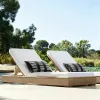 Teak Outdoor Lounge Bed Leisure Courtyard Outdoor Balcony Deck Chair Villa Deck Bed Solid Wood Pool Beach Chair
