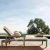 Teak Outdoor Lounge Chair Leisure Courtyard Garden Villa Antiseptic Wood Rope Combination Rain and Sun protection Furniture
