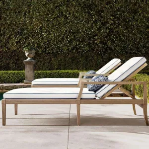 Teak Outdoor Lounge Chair Swimming Pool Bed Villa Outdoor Open-air Waterproof Sunscreen Hot Spring Hotel Solid Wood Beach Chair