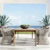 Teak Outdoor Table and Chairs Open-air Balcony Garden Courtyard Outdoor Waterproof Sun protection Table and Chair Combination