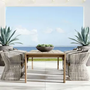 Teak Outdoor Table and Chairs Open-air Balcony Garden Courtyard Outdoor Waterproof Sun protection Table and Chair Combination