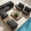 Villa Outdoor Sofa Solid Wood Waterproof Sun protection Designer Courtyard Garden Sun Room Open-air Teak Leisure Furniture