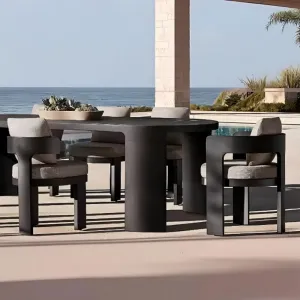All Weather Aluminum Alloy Modern Durable Outdoor Dining Table and Chair Set for Luxury Resort and Villa