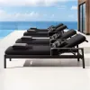 All Weather Aluminum Poolside Lounger Modern Outdoor Sun Lounger Set for Luxury Resort and Private Villa Garden Terrace