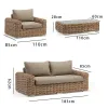 All Weather Durable Modern Leisure Garden Set Outdoor Sofa Wicker Rattan Furniture Eco-Friendly Living Room Patio Set for