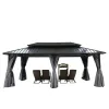 Aluminum Frame Canopy Gazebo Pergola Double Metal Roof Outdoor Furniture Pavilion Hardtop Permanent Mosquito Protection Mandela
