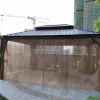 Aluminum Frame Canopy Gazebo Pergola Double Metal Roof Outdoor Furniture Pavilion Hardtop Permanent Mosquito Protection Mandela
