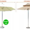 Aluminum Modern Foldable Waterproof Outdoor Furniture Beach Mid Pole Round Parasol Umbrellas