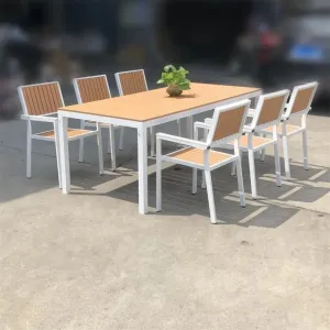 Aluminum Modern Outdoor Dining Table Set 4 8 Seater for Courtyard Hotel Use Garden Patio Chair Set