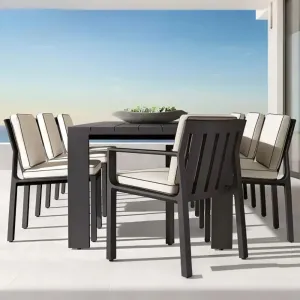 Aluminum Outdoor Dining Set 6 Seater Modern Garden Furniture for Luxury Villa Terrace