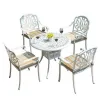 Antique Bronze Cast Aluminum Modern Bistro Table-Durable Outdoor Patio Set for Hotel Villa Use