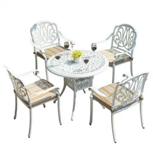 Antique Bronze Cast Aluminum Modern Bistro Table-Durable Outdoor Patio Set for Hotel Villa Use