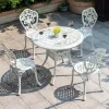 Antique Bronze Cast Aluminum Modern Bistro Table-Durable Outdoor Patio Set for Hotel Villa Use