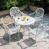 Antique Bronze Cast Aluminum Modern Bistro Table-Durable Outdoor Patio Set for Hotel Villa Use