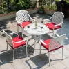 Antique Bronze Cast Aluminum Modern Bistro Table-Durable Outdoor Patio Set for Hotel Villa Use