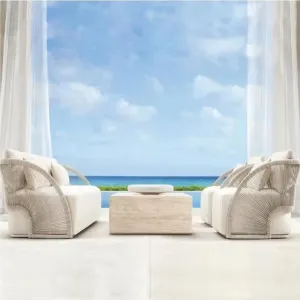 Architectural Aluminum Outdoor Sofa Set Modern Garden Sectional Furniture for Luxury Hotel Deck and Private Villa