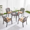 Art Nouveau European Design Aluminum Alloy Outdoor Durable Coffee Table Chair Set Quick-Dry Cushion for Villa Living Room Use