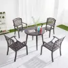 Art Nouveau European Design Aluminum Alloy Outdoor Durable Coffee Table Chair Set Quick-Dry Cushion for Villa Living Room Use