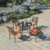 Art Nouveau European Design Aluminum Alloy Outdoor Durable Coffee Table Chair Set Quick-Dry Cushion for Villa Living Room Use