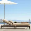 Avant-Garde Aluminum Poolside Daybed Modern Outdoor Sun Lounger Set for Luxury Resort and Private Villa