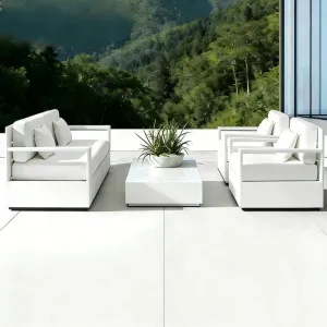 Avant-Garde Outdoor Aluminum Sectional Sofa Set Weatherproof Garden Furniture for Luxury Hotel Deck and Villa