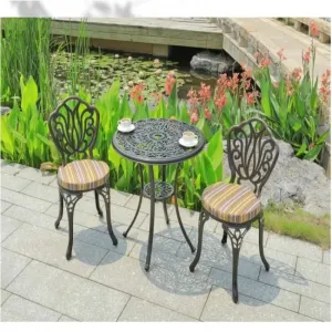 Balcony European Design Villa Outdoor Aluminum Alloy Garden Dining Table Set Waterproof Lightweight Features for Hotel Park