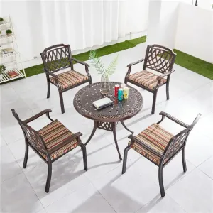 Baroque Cast Aluminum European Design Durable Throne Chair for Garden Villa Courtyard Dining Farmhouse Outdoor Furniture