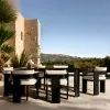 Bespoke Aluminum Garden Dining Set Modern Outdoor Table and Chairs for Luxury Villa and Resort Dining Area