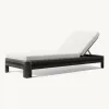Bespoke Aluminum Outdoor Sunbed Modern Resort Pool Recliner High-end Villa Garden Daybed With Padded Cushion And Armrests